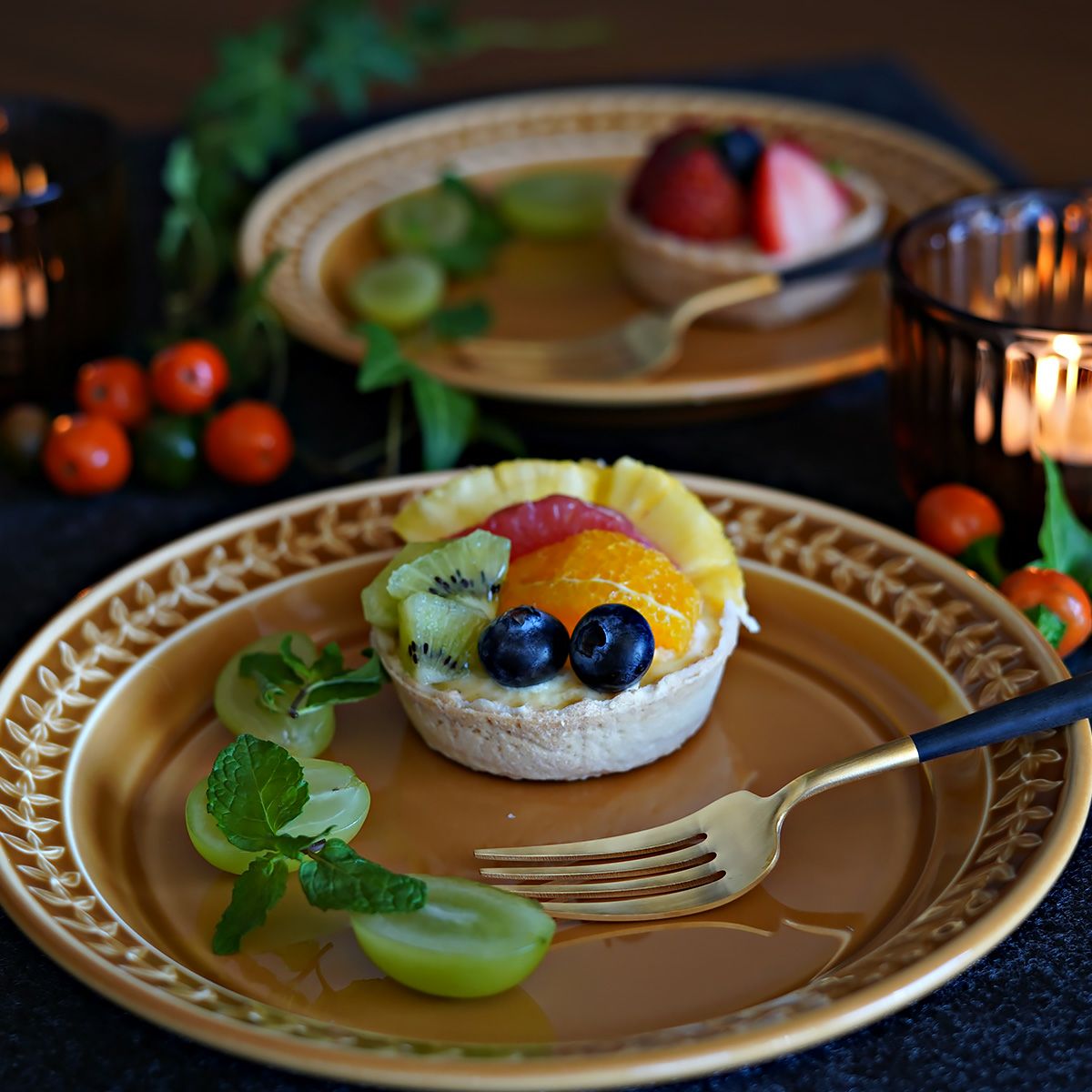 ポートメリオン ボタニックガーデンハーモニー プレート 21.5cm アンバー