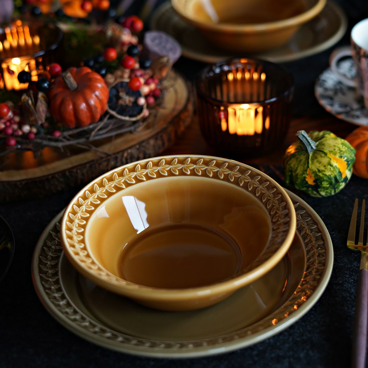 ポートメリオン ボタニックガーデンハーモニー シリアルボウル 16.5cm アンバー