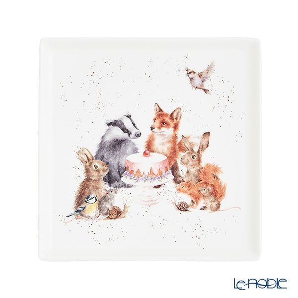 ロイヤル・ウースター レンデル スクエアプレート 18cm Woodland Party