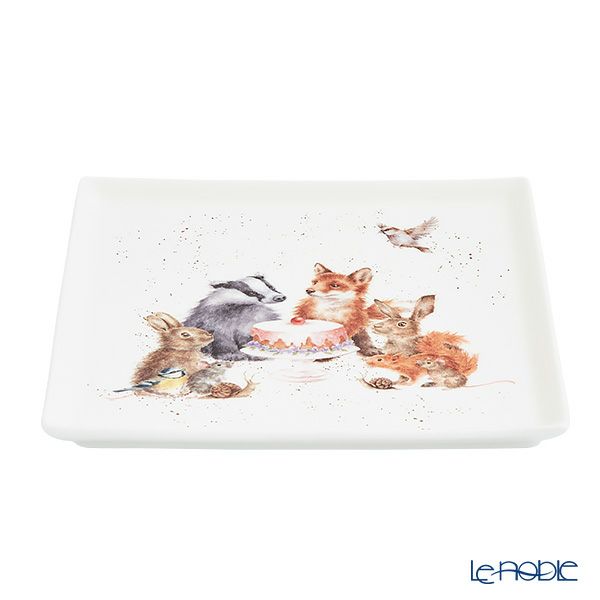 ロイヤル・ウースター レンデル スクエアプレート 18cm Woodland Party