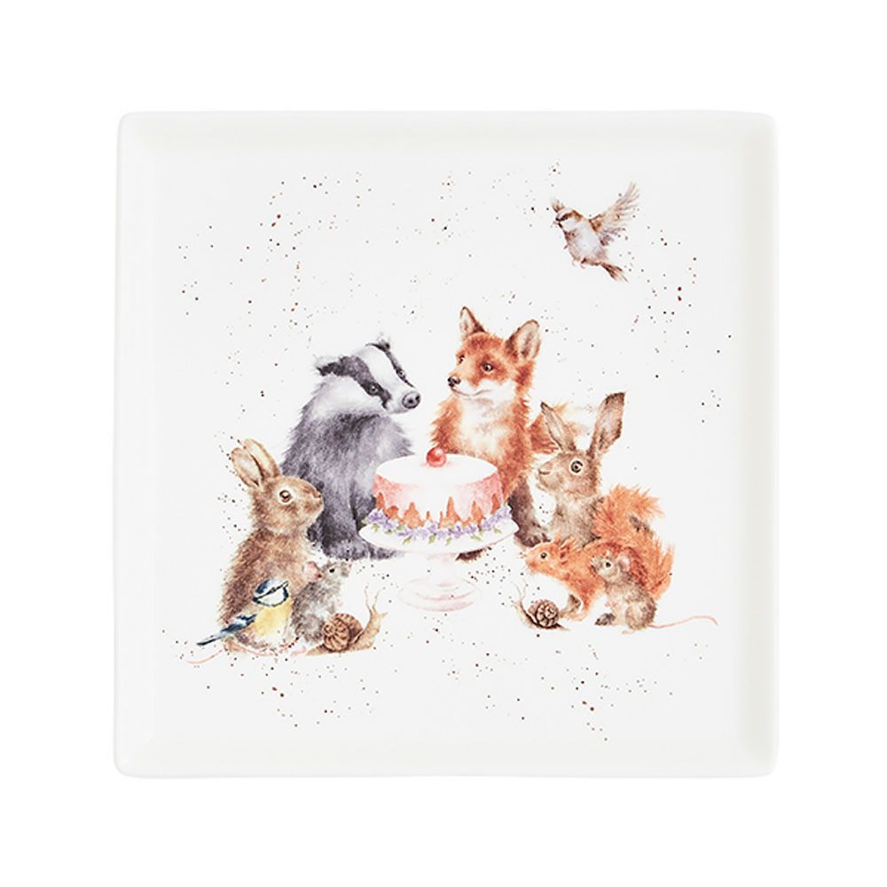 ロイヤル・ウースター レンデル スクエアプレート 18cm Woodland Party