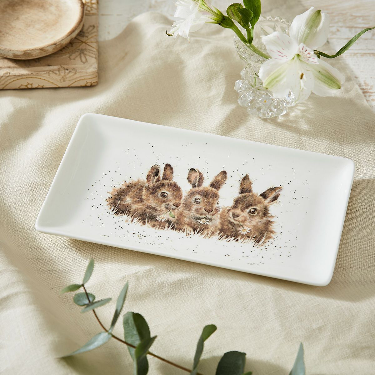 ロイヤル・ウースター レンデル レクタンギュラートレイ 20×11.5cm ウサギ