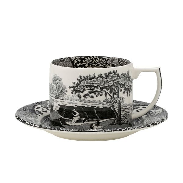 スポード ブラックイタリアン ティーカップ＆ソーサー 280ml