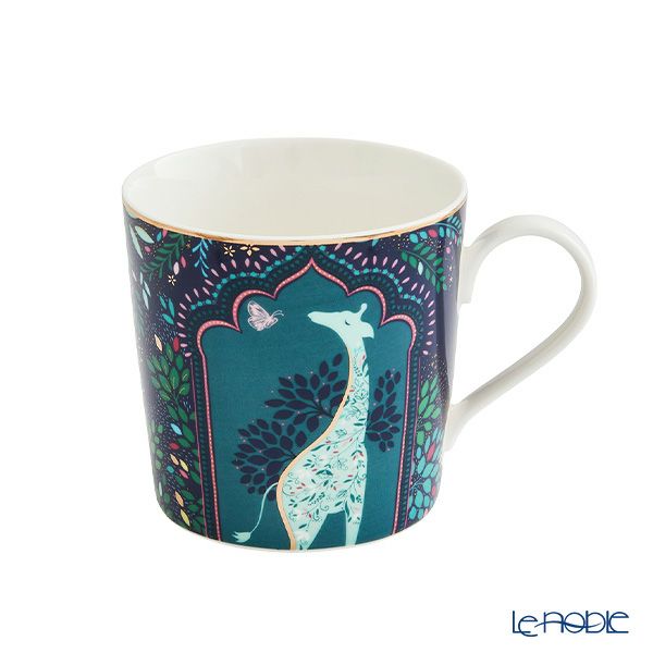 ポートメリオン サラミラーロンドン インディアコレクション マグカップ 340ml ミッドナイトブルー