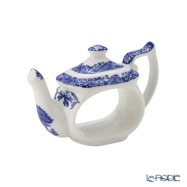 スポード ブルーイタリアン ナプキンリング ポット型 4個セット