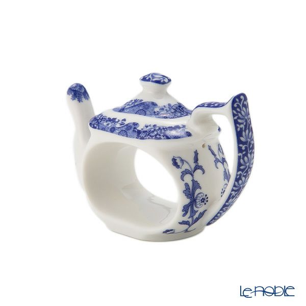 スポード ブルーイタリアン ナプキンリング ポット型 4個セット