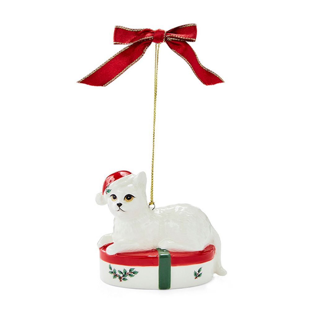 スポード クリスマスツリー オーナメント 仔猫とギフトボックス