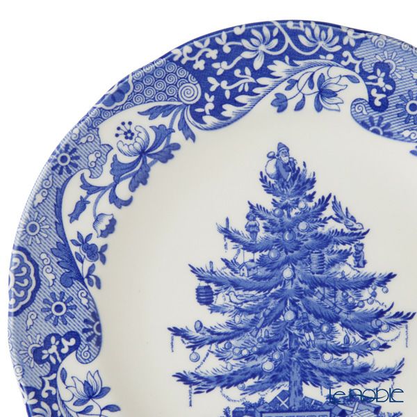 スポード ブルーイタリアン クリスマスツリー プレート 20cm