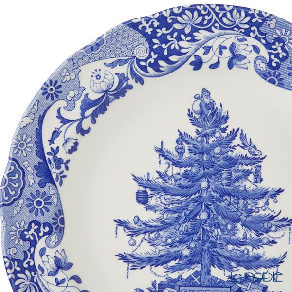 スポード ブルーイタリアン クリスマスツリー プレート 27cm