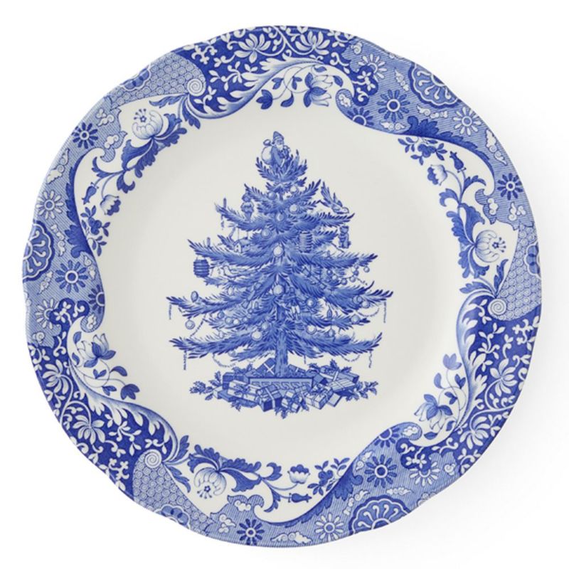 スポード ブルーイタリアン クリスマスツリー プレート 27cm