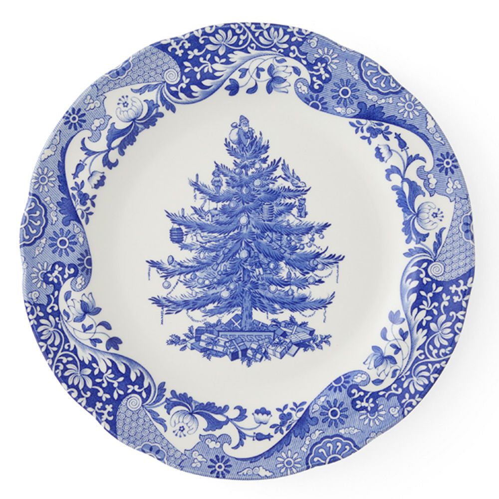 スポード ブルーイタリアン クリスマスツリー プレート 27cm