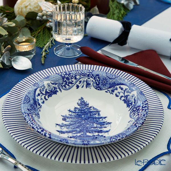 スポード ブルーイタリアン クリスマスツリー シリアルボウル 20cm