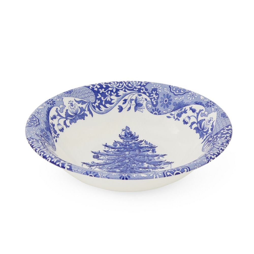 スポード ブルーイタリアン クリスマスツリー シリアルボウル 20cm