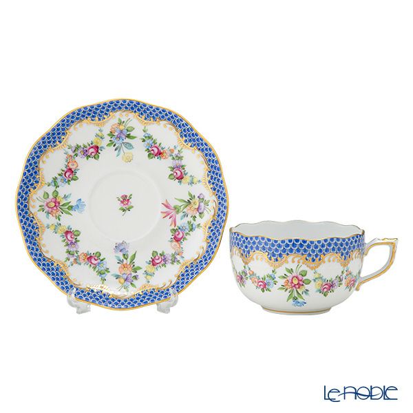 ヘレンド リヒテンシュタインブーケ ブルースケール LTBS-EBH ティーカップ＆ソーサー 200ml 00724-0-00