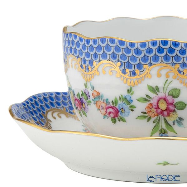 ヘレンド リヒテンシュタインブーケ ブルースケール LTBS-EBH ティーカップ＆ソーサー 200ml 00724-0-00