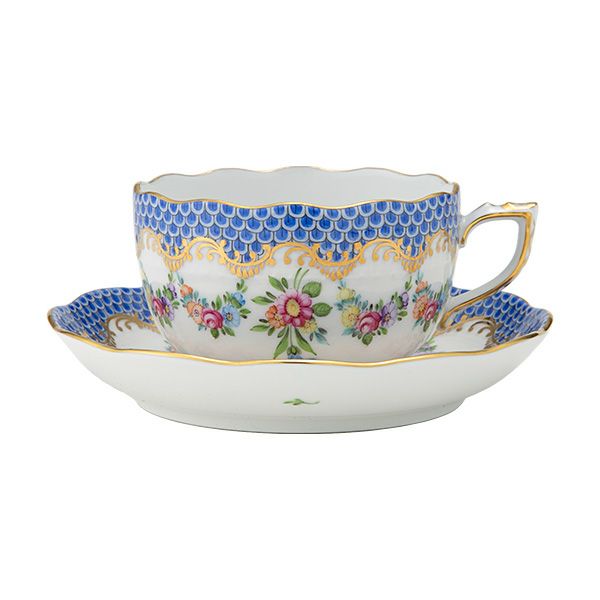 ヘレンド リヒテンシュタインブーケ ブルースケール LTBS-EBH ティーカップ＆ソーサー 200ml 00724-0-00