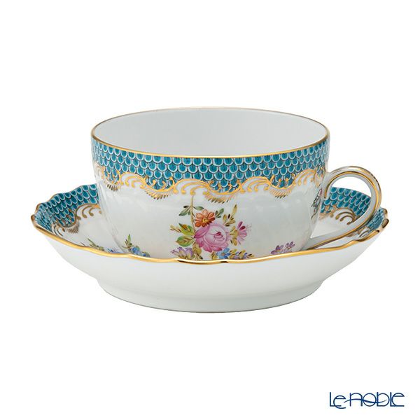 ヘレンド JFA-ETQH ターコイズブルーフィッシュスケール ティーカップ＆ソーサー 230ml 01726-0-00