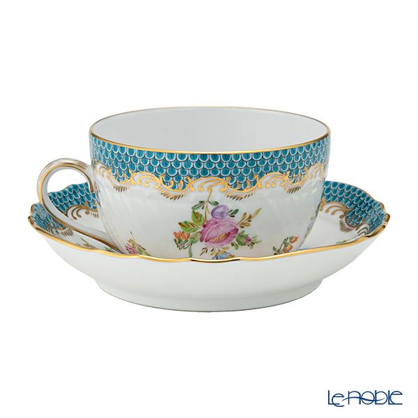 ヘレンド JFA-ETQH ターコイズブルーフィッシュスケール ティーカップ＆ソーサー 230ml 01726-0-00