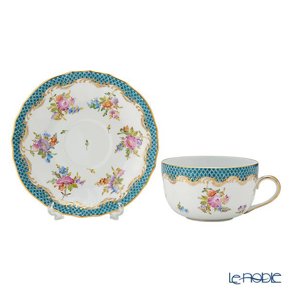 ヘレンド JFA-ETQH ターコイズブルーフィッシュスケール ティーカップ＆ソーサー 230ml 01726-0-00