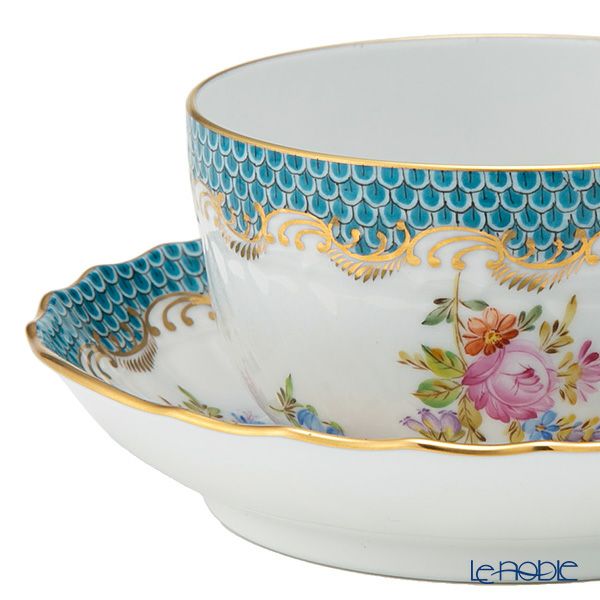 ヘレンド JFA-ETQH ターコイズブルーフィッシュスケール ティーカップ＆ソーサー 230ml 01726-0-00