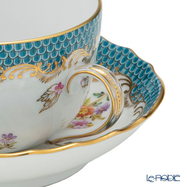 ヘレンド JFA-ETQH ターコイズブルーフィッシュスケール ティーカップ＆ソーサー 230ml 01726-0-00