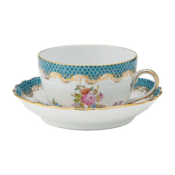 ヘレンド JFA-ETQH ターコイズブルーフィッシュスケール ティーカップ＆ソーサー 230ml 01726-0-00