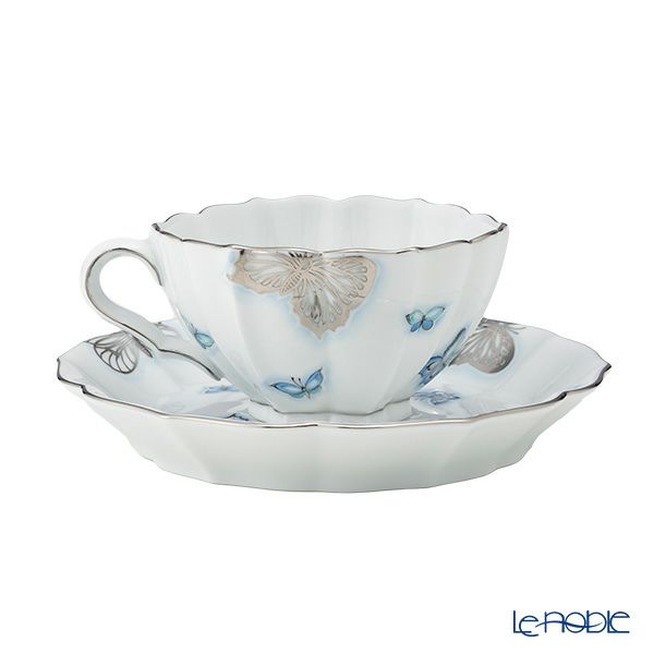 ヘレンド ブルーバタフライプラチナ PLL ティーセット