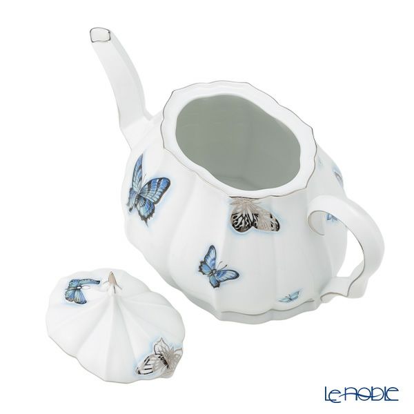 ヘレンド ブルーバタフライプラチナ PLL ティーセット