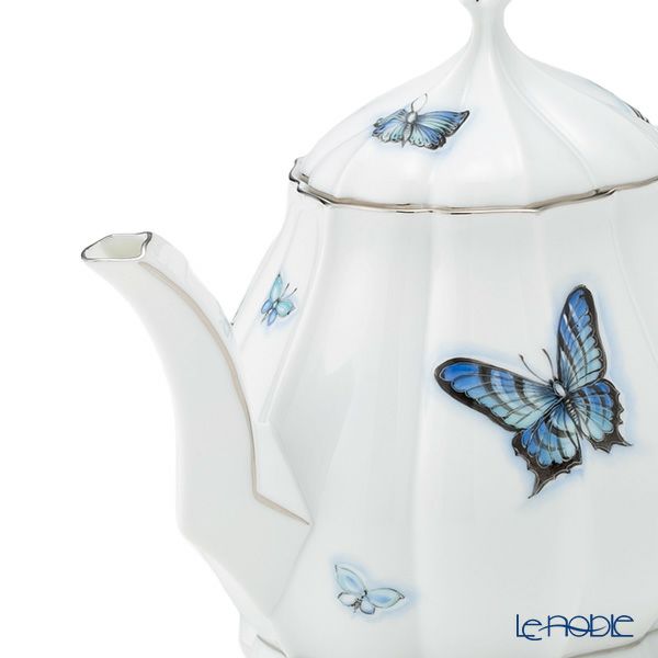 ヘレンド ブルーバタフライプラチナ PLL ティーセット