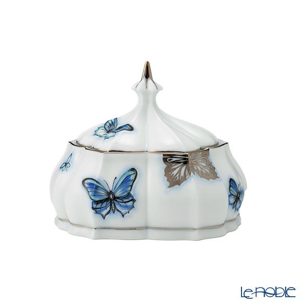 ヘレンド ブルーバタフライプラチナ PLL ティーセット