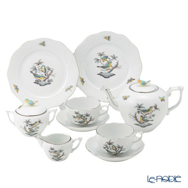 ヘレンド ロスチャイルドバード ブループラチナ O-ROE-PT ティーセット