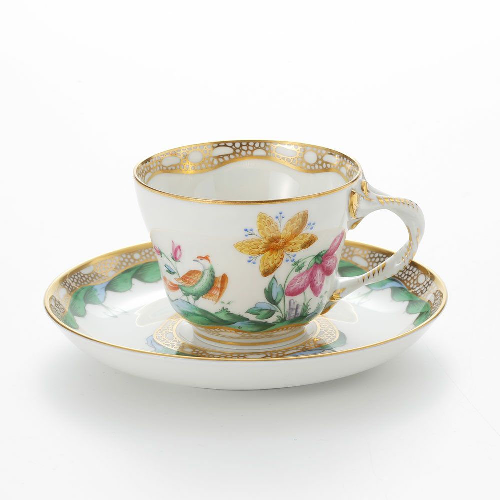 アウガルテン（AUGARTEN） ファンタジーバード（6766G） コーヒーカップ＆ソーサー（070）