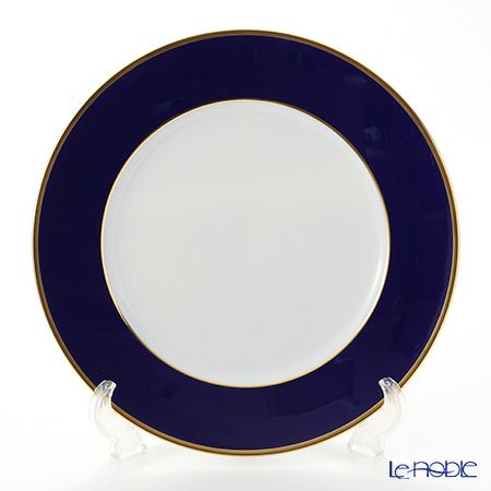 アウガルテン（AUGARTEN） コバルト（6825K） ゴールドリム（細） チャージャープレート 28cm（001シューベルトシェイプ）