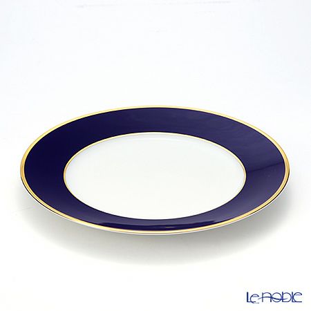 アウガルテン（AUGARTEN） コバルト（6825K） ゴールドリム（細） チャージャープレート 28cm（001シューベルトシェイプ）