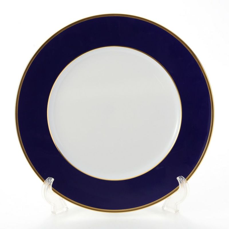 アウガルテン（AUGARTEN） コバルト（6825K） ゴールドリム（細） チャージャープレート 28cm（001シューベルトシェイプ）