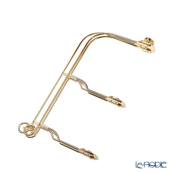 サクライ ワンタッチプレートスタンド／ケーキスタンド L 2段 プレート直径24-30cm 用 金メッキ 折りたたみ式