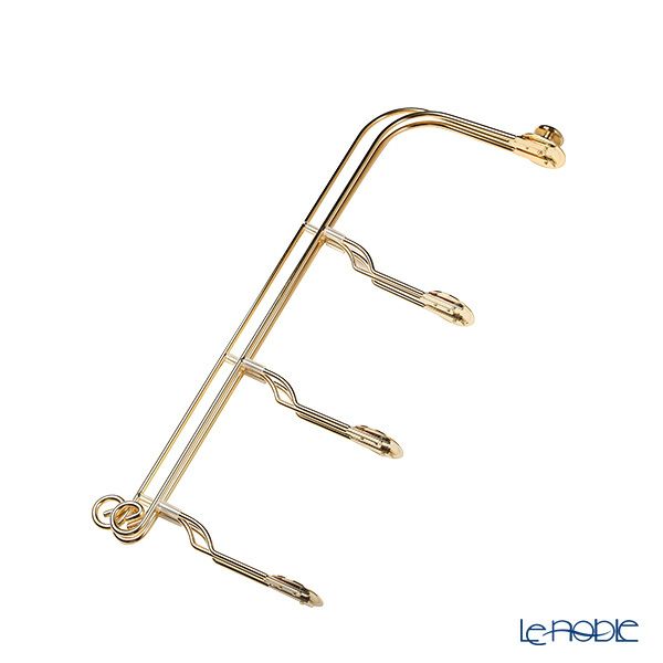 サクライ ワンタッチプレートスタンド／ケーキスタンド L 3段 プレート直径24-30cm 用 金メッキ 折りたたみ式