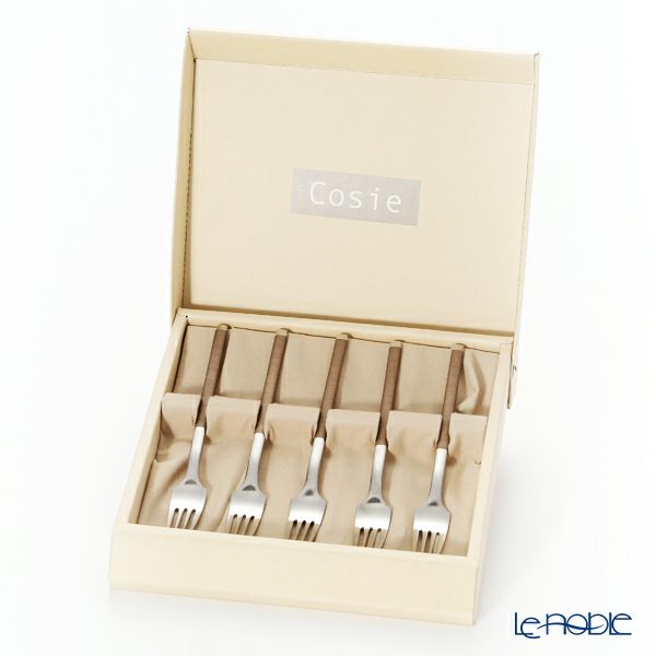 サクライ J-Tone 布着せカトラリー コージー ブラウン ティーフォーク 5本セット