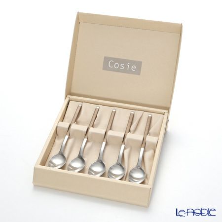 サクライ J-Tone 布着せカトラリー コージー ブラウン ティースプーン 5本セット 18-8