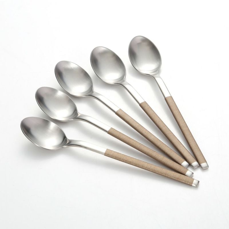 サクライ J-Tone 布着せカトラリー コージー ブラウン ティースプーン 5本セット 18-8