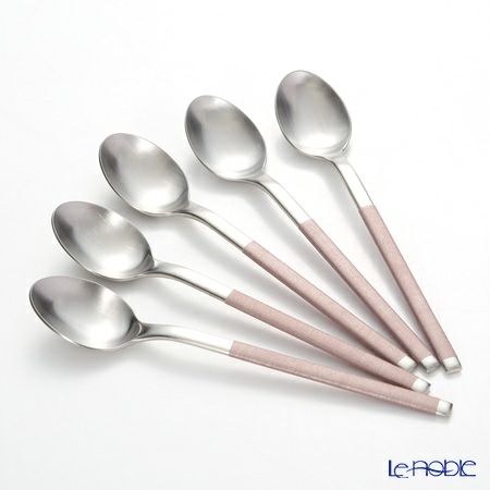 サクライ J-Tone 布着せカトラリー コージー ピンク ティースプーン 5本セット 18-8