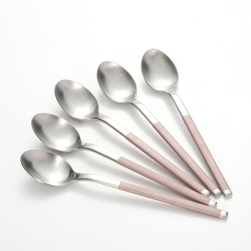 サクライ J-Tone 布着せカトラリー コージー ピンク ティースプーン 5本セット 18-8