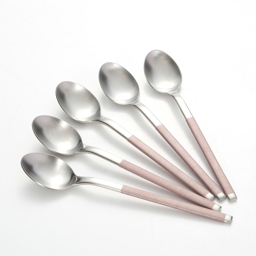 サクライ J-Tone 布着せカトラリー コージー ピンク ティースプーン 5本セット 18-8