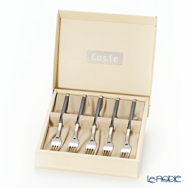 サクライ J-Tone 布着せカトラリー コージー グレイ ティーフォーク 5本セット