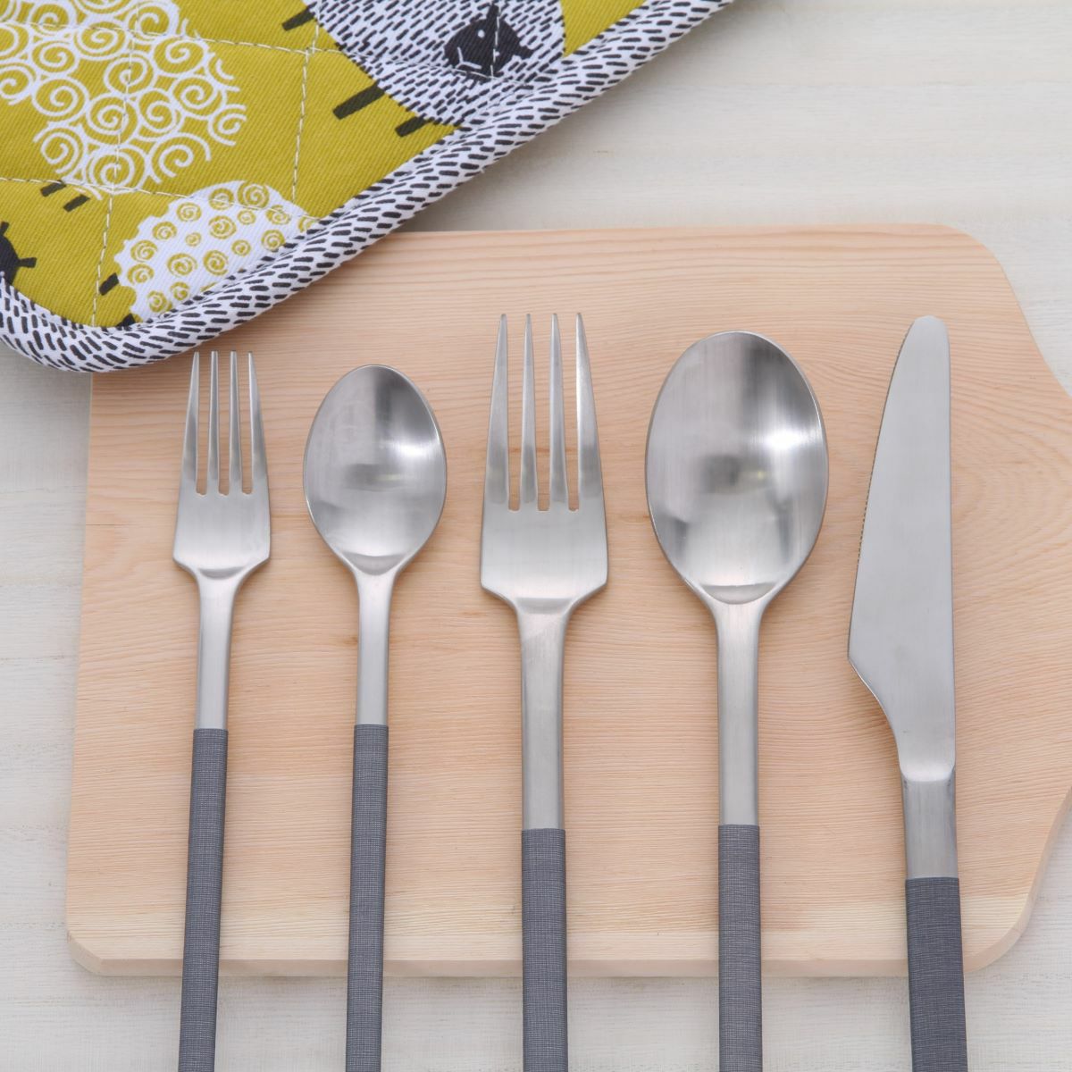 サクライ J-Tone 布着せカトラリー コージー グレイ ティーフォーク 5本セット