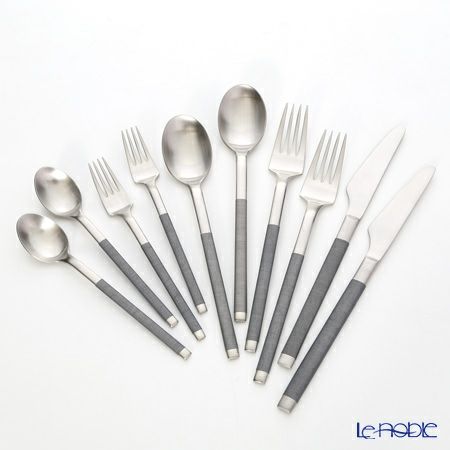 サクライ J-Tone 布着せカトラリー コージー グレイ ディナー2人用 10本セット 18-8