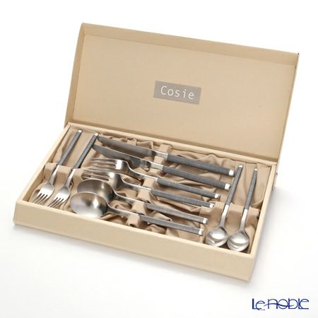 サクライ J-Tone 布着せカトラリー コージー グレイ ディナー2人用 10本セット 18-8