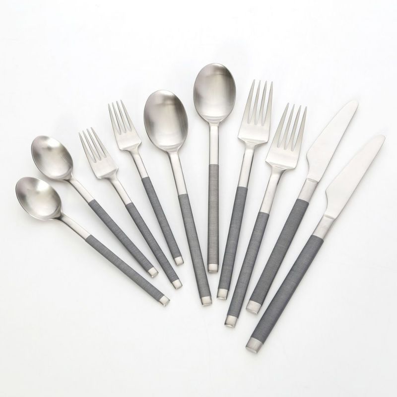 サクライ J-Tone 布着せカトラリー コージー グレイ ディナー2人用 10本セット 18-8