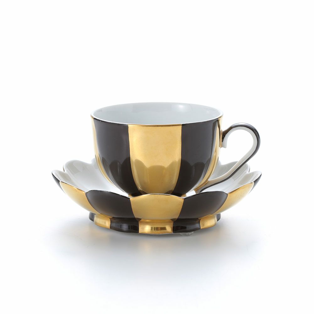 アウガルテン（AUGARTEN） メロン ブラック＆ゴールド（7027G） モカカップ＆ソーサー 50ml（015）