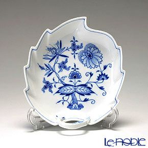 マイセン（Meissen） ブルーオニオン 800101／00264 リーフディッシュ 19×17cm